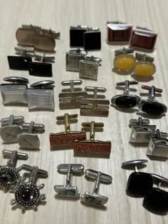 【中古品】多様なデザインカフス　ヴィンテージ　昭和レトロ　15点まとめ売り