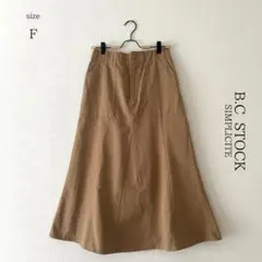 【ベーセーストック】コットンフレアロングスタート　ベージュ