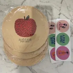 Bobo Choses リンゴプレート 3枚セット　ステッカー付き
