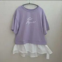 新品　タグ付　フェイクレイヤード　プルオーバー　 半袖Tシャツ