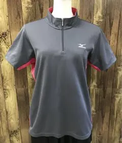 mizuno ハーフジップ　半袖Tシャツ L グレー系
