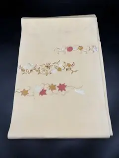 高級　正絹　洒落帯　名古屋帯　アンティーク　し州　草花文　金彩　202