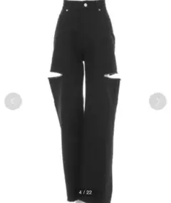 INGNI サイドスリットデニムパンツ 黒