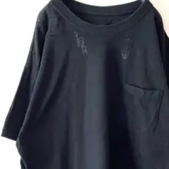ヘインズ 無地 Tシャツ ブラック 黒色 L 古着
