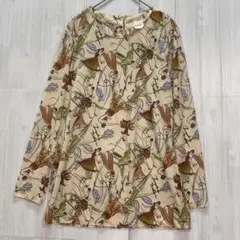 ブランシュ　総柄チュニック　バレリーナ柄　肌色　薄手