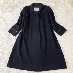 【美品】Burberrys バーバリーズ ロングコート カシミヤ混 比翼 黒 S