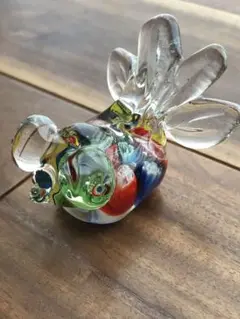 ガラス製 金魚 置物