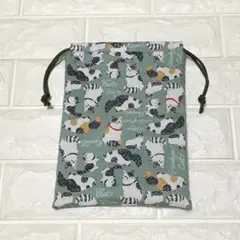 三毛猫さんと白黒猫ちゃん♪ハンドメイド＊御朱印帳入れ☆巾着袋
