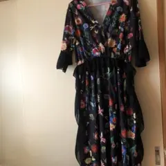 ❤️花柄Vネックロングワンピース❤️xxl