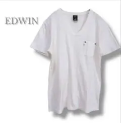 EDWIN エドウィン　半袖 Tシャツ　コットン　胸ポケット　アイボリー　M