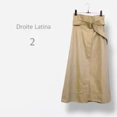 【ドロワットロートレアモン】　美品　ロングフレア　トレンチスカート　ウエストゴム