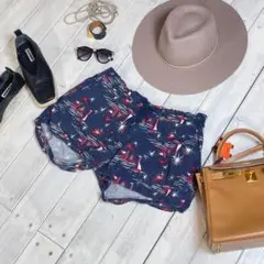 『OLD NAVY』ショートパンツ　総柄　ヨット柄　短パン　レディース　Mサイズ