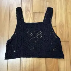 ニット　ビスチェ　ベスト　ブラック