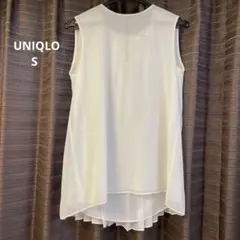 美品　UNIQLO ホワイト ノースリーブ シャツ