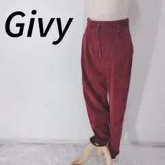 Givy バーガンディ コーデュロイ ワイドパンツ