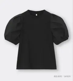 新品◆GU 黒 パフスリーブ 半袖シャツ 140サイズ