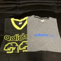 adidas Tシャツ2枚セット 黒/グレー