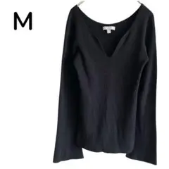 ユニクロ レディース トップス ニット セーター Vネック M 黒 アクリル