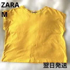 ZARA イエロー ノースリーブ フレンチスリーブ　Tシャツ M