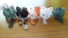 にゃんこ風鈴マスコット　涼風5種類