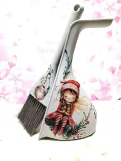 デコパージュ　ほうきとちりとりセット　赤帽子のフェアリー