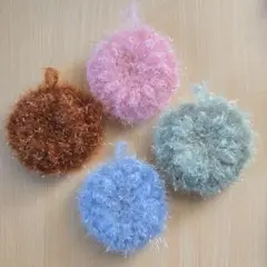 キラキラぷく花❣️ポリエステルたわし