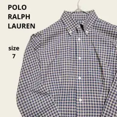 美品【POLO RALPH LAUREN 】チェック柄ブラウス 7号 綿100%