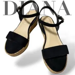 美品✨DIANAダイアナ　ウェッジソール　厚底　サンダル　ブラック　Мサイズ