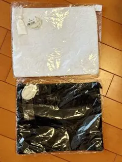 新品 レースデザインポーチセット（ホワイト・ブラック）ふくさ 通帳入れ