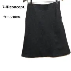 7-IDconcept.（セブンアイディコンセプト）ウール　ひざ丈スカート