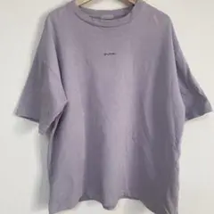 LOWYAS FARM パープル　Ｔシャツ　ロゴあり オーバーサイズ