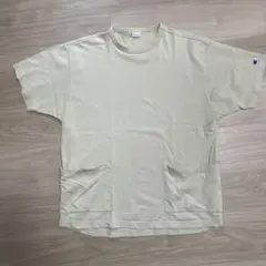 Champion ベージュ ポケット付き Tシャツ L