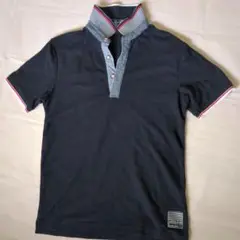 値下げ　CARIBBEAN JOE　ポロシャツ　ネイビー　М　メンズポロシャツ