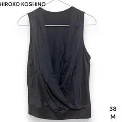 HIROKO KOSHINO ヒロココシノ フロントオープンベスト【黒】 【M】