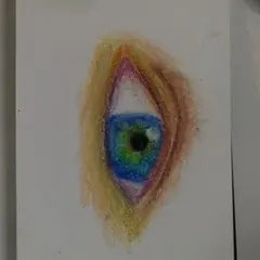 目のパステル画
