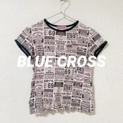 【BLUE CROSS】 子供服④ロック風プリント Tシャツ 150cm前後