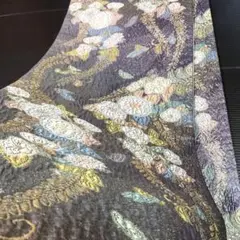 正絹 袋帯【伝統工芸士 小長谷喜八郎】紫 辻ヶ花 No2504