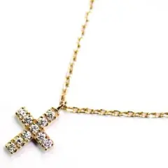 ベルシオラ K18YG 0.07ct クロス ダイヤモンドネックレス
