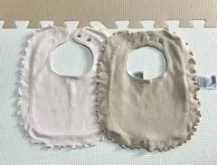 babyGAP フリル付きリブ編みスタイ2枚セット