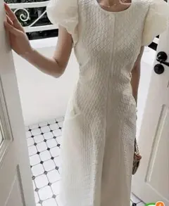 ホワイトワンピース　ドレス　オケージョン　結婚式