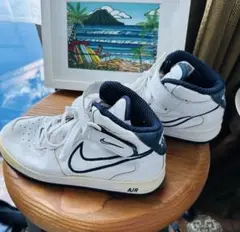 Nike Air シューズ ハイカット　ホワイト/ネイビー 23センチ　本日まで