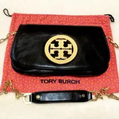 トリーバーチ ショルダーバッグ ブラック 袋付き♪ オールレザー