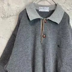 希少! BURBERRYS 90s ハーフボタン くるみボタン ニット セーター