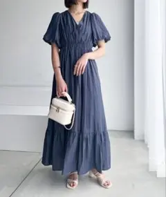 Heather バックシャン　カシュクール　ワンピース