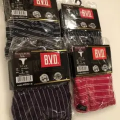 B.V.D. Tバック LL ネイビー・パープル・レッド 4枚セット