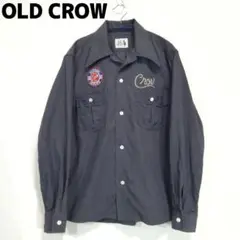 OLD CROW ワークシャツ 長袖シャツ ロングスリーブ 刺繍 オールドクロウ