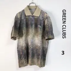 GREEN CLUBS メンズ総柄ポロシャツ サイズ3