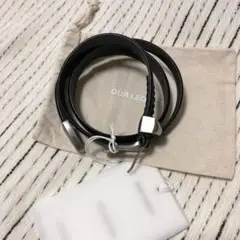OUR LEGACY BELT 2 CM BLACK LEATHER 70