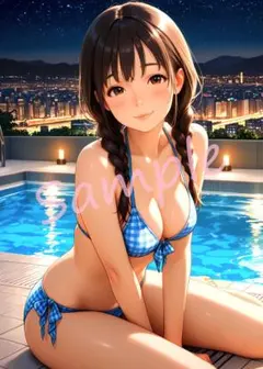 d557 高画質 A4 ポスター イラスト 美女 アニメ コスプレ
