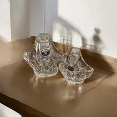 ボヘミアクリスタル　ハンドカット　バスケット　大小セット